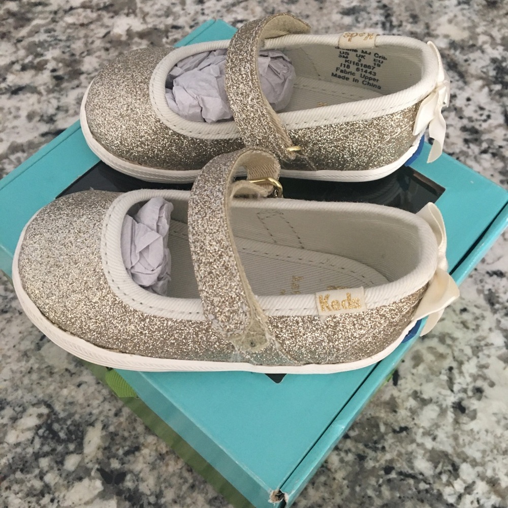 Keds for kate spade gold shoes for baby/toddler